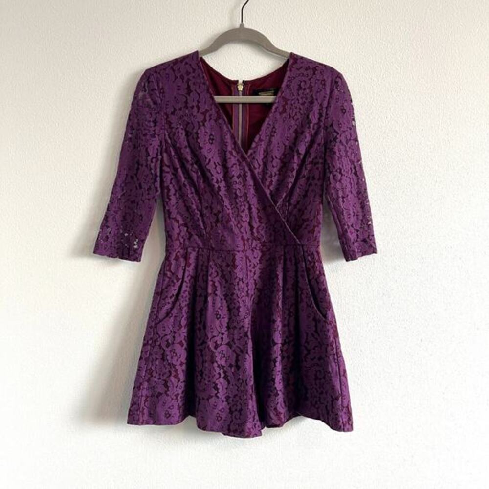 Alexia‎ Admor Purple Lace Romper S Romantic Soft Feminine Whimsigoth Cocktail